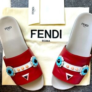 Fendi Sandalo Mix Vitello+Fiori Napa HF